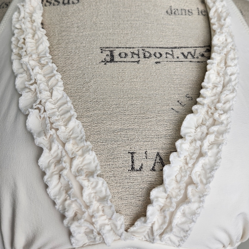 JCrew White Crepe Ruffle Bikini Top - Picture 8 of 14